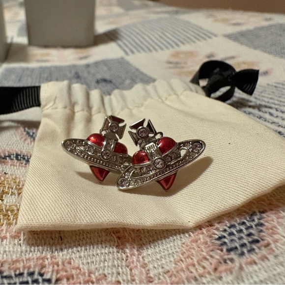 Vivienne Westwood Accessories - Vivienne Westwood Diamante Heart Earrings